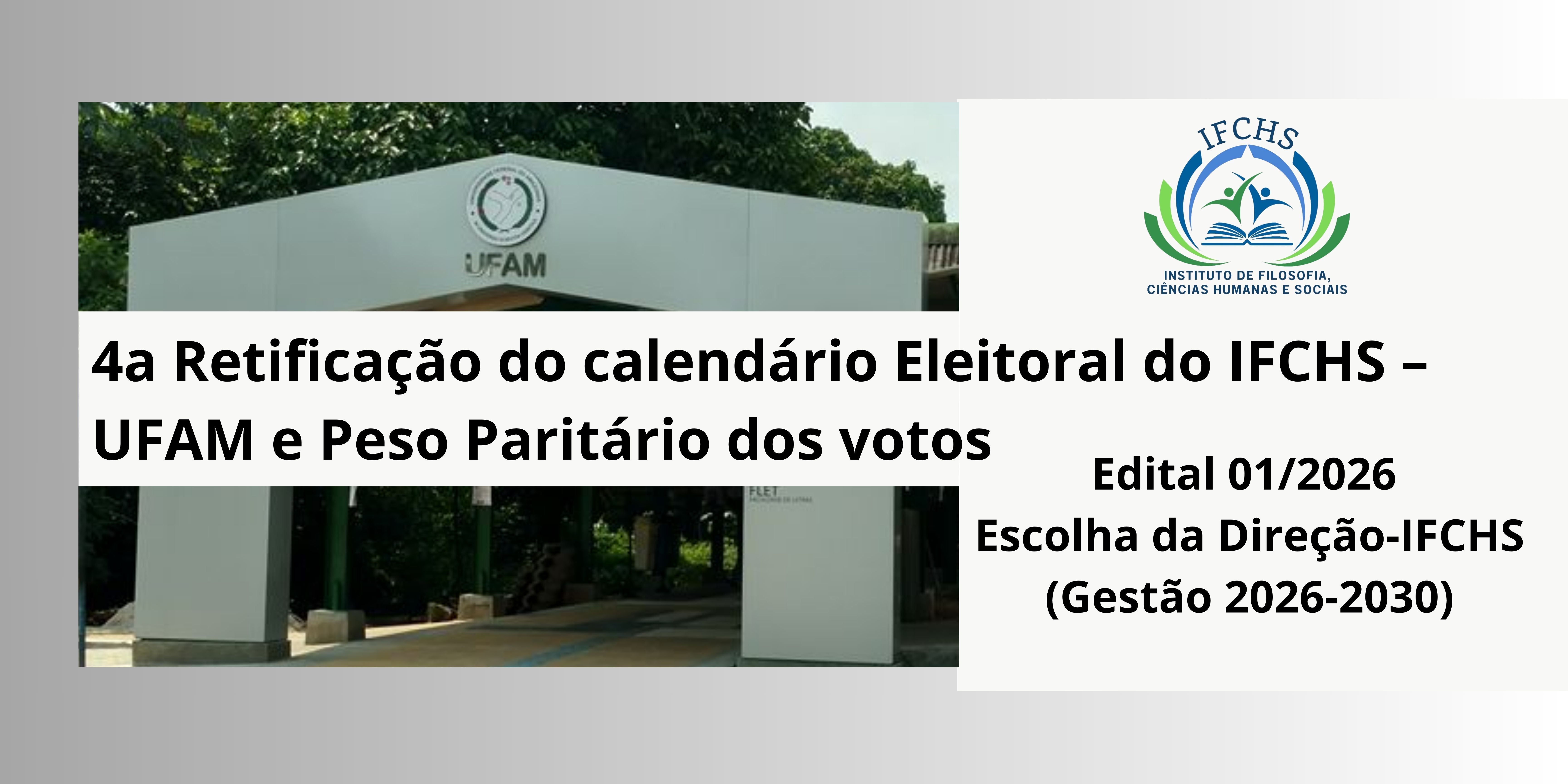 4a Retificação do calendário eleitoral IFCHS – UFAM